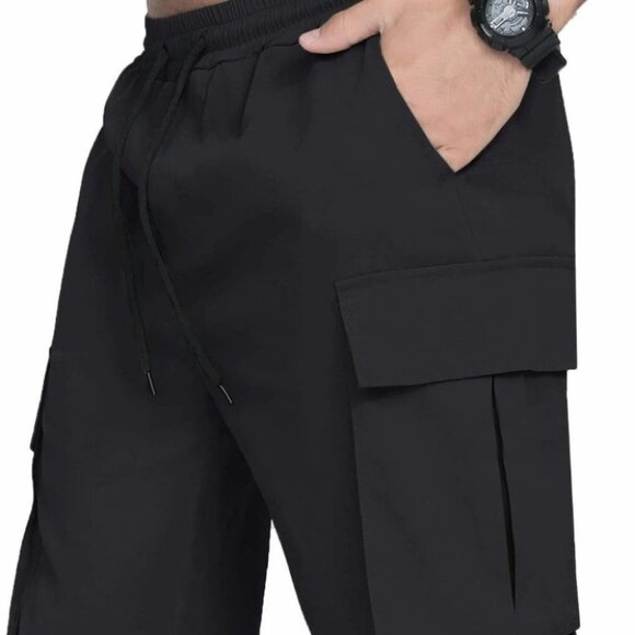 Black Mens Cargo Pants - Picture 3 of 5